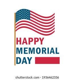 Memorial Day American Flag Card Stock Vector (Royalty Free) 1936462336 ...