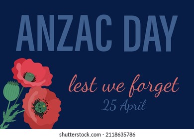 Memorial Day Australia. Anzac day. Memorial day background with balloon poppies hand drawn