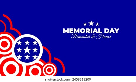 Memorial day background with colors of national flag of United States. National holiday of the USA