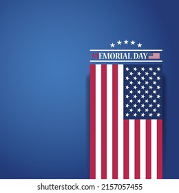 Memorial Day Background Design. American flag with a message. EPS10 vector.