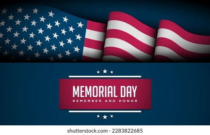 Memorial Day Background Design. Banner, Poster, Greeting Card. Vector Illustration.