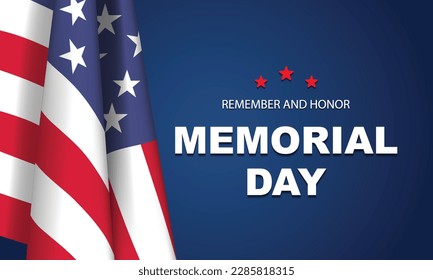 Memorial Day Background Design. Banner, Poster, Greeting Card. Vector Illustration.