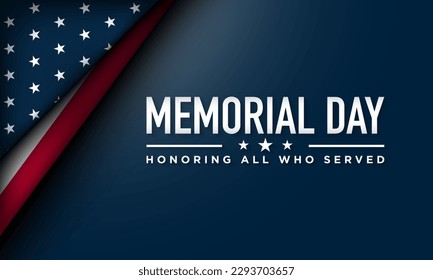 Memorial Day Background Design. Banner, Poster, Greeting Card. Vector Illustration.