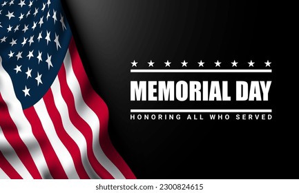 Memorial Day Background Design. Banner, Poster, Greeting Card. Vector Illustration.