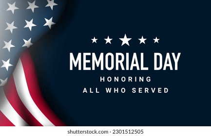 Memorial Day Background Design. Banner, Poster, Greeting Card. Vector Illustration.