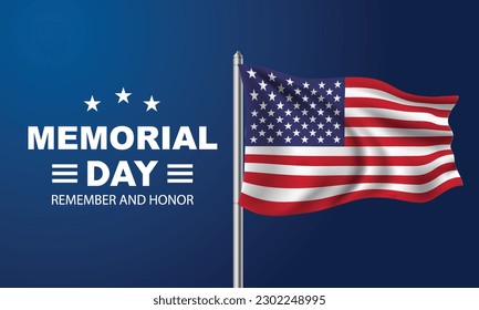 memorial Day Background Design. Banner, Poster, Greeting Card. Vector Illustration.