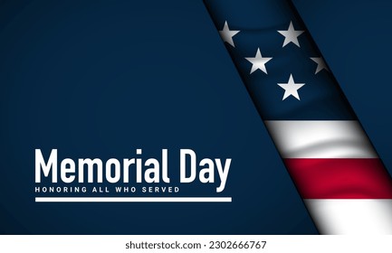 Memorial Day Background Design. Banner, Poster, Greeting Card. Vector Illustration.
