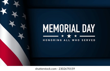 Memorial Day Background Design. Banner, Poster, Greeting Card. Vector Illustration.