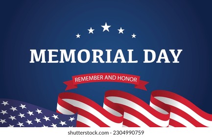 memorial Day Background Design. Banner, Poster, Greeting Card. Vector Illustration.