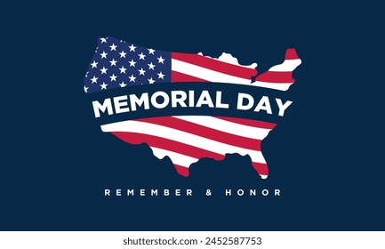 Memorial Day Background Design. Banner, Poster, Greeting Card. Vector Illustration.