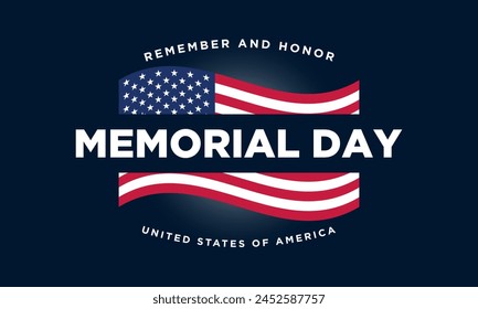 Memorial Day Background Design. Banner, Poster, Greeting Card. Vector Illustration.