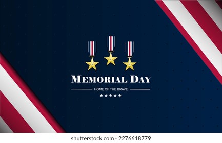 Memorial day background design with home of the brave text
