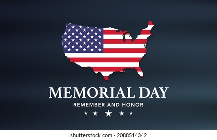 Memorial Day Background Design. Honoring All Who Served. Vector Illustration.