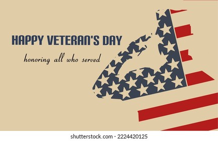 Memorial day background design with Honoring all who served text