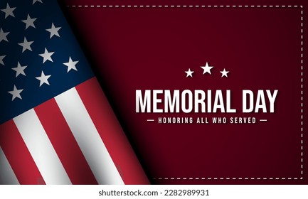 Memorial Day Background Design. Honoring All Who Served. Vector Illustration.