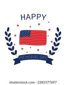 Memorial Day Background Design. Honoring All Who Served. Vector Illustration.
