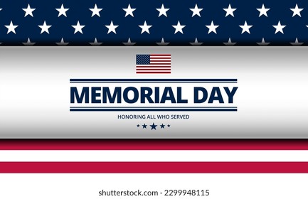 Memorial day background design with honoring all who served text