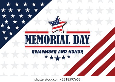 Memorial day background design with honoring all who served text. eps 10