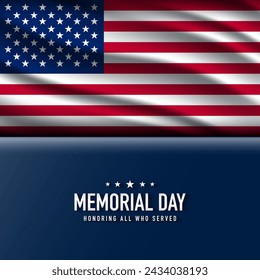Memorial Day Background Design. Honoring All Who Served. Vector Illustration.