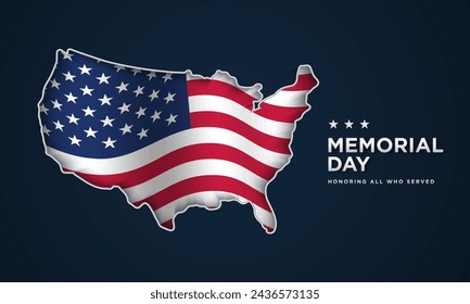In: Memorial Day Background Design. Alle, die gedient haben, werden geehrt. In: Vector Illustration.
