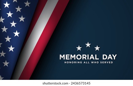 Memorial Day Background Design. Honoring All Who Served. Vector Illustration.