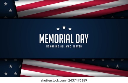 Diseño de fondo Memorial Day. Honrando A Todos Los Que Sirvieron. Ilustración vectorial.