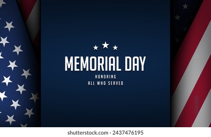 Diseño de fondo Memorial Day. Honrando A Todos Los Que Sirvieron. Ilustración vectorial.