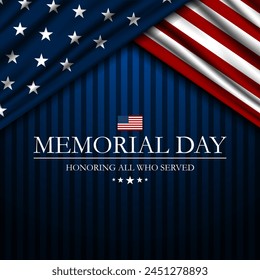 Memorial day background design with honoring all who served text