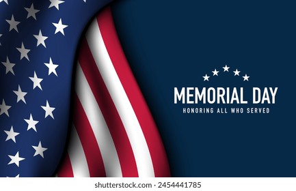Memorial Day Background Design. Honoring All Who Served. Vector Illustration.