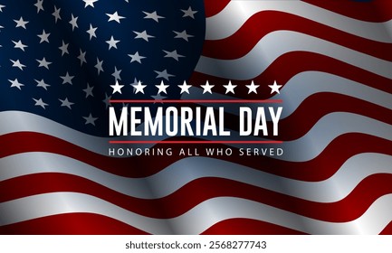 Memorial day background design with honoring all who served text