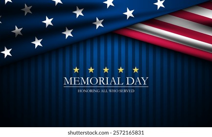 Memorial day background design with honoring all who served text