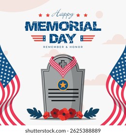 Memorial Day background design Homenagem a todos aqueles que serviram. Lembrar e honrar cartaz. Comemoração do Dia do Memorial dos Estados Unidos. Feriado nacional americano.