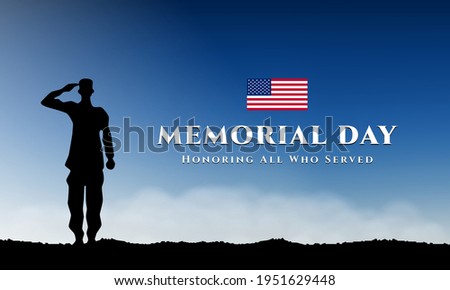 Memorial Day Background Design. Honoring All Who Served. Vector Illustration.