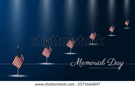 Memorial day background design with honoring all who served text