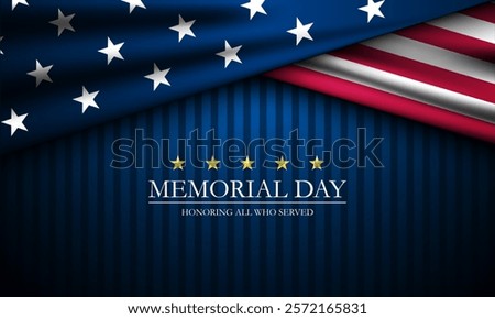 Memorial day background design with honoring all who served text
