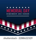 Memorial day background design with remember and honor text 