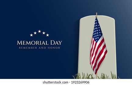 Memorial Day Background Design. Remember and Honor. Vector Illustration.