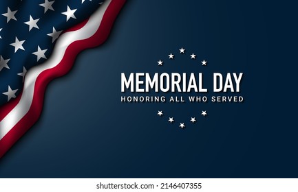 Memorial Day Background Design. Remember and Honor. Vector Illustration.