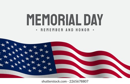 Memorial Day Background Design. Remember and Honor. Banner, Poster, Greeting Card. Vector Illustration.