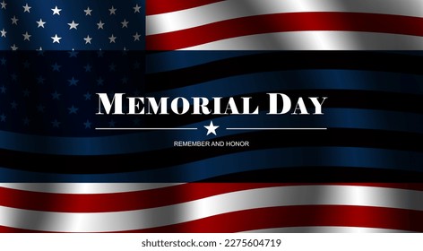 Memorial day background design with remember and honor text