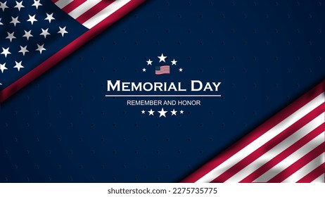 Memorial day background design with remember and honor text