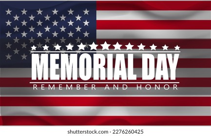 Memorial Day Background Design. remember and honor. Vector Illustration.
