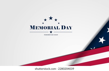 Memorial day background design with remember and honor text 