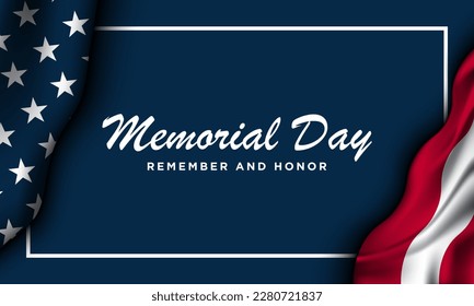 Memorial Day Background Design. Remember and Honor. Vector Illustration. 