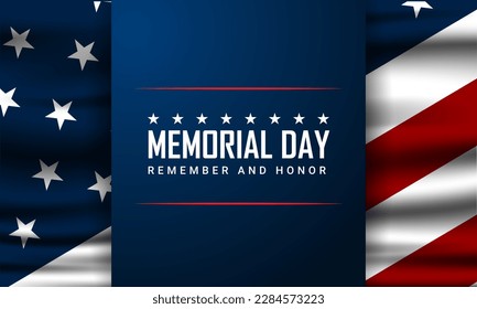 Memorial day background design with remember and honor text 