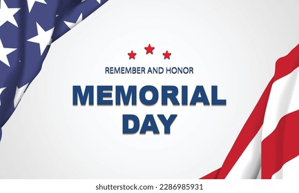 Memorial Day Background Design. Remember and Honor. Vector Illustration.