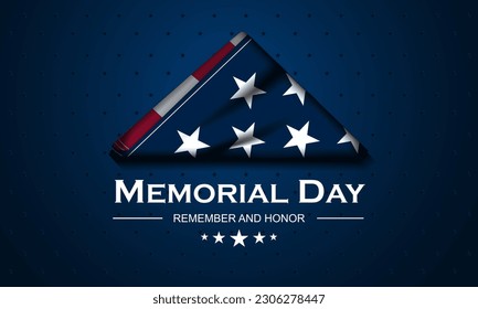 Memorial day background design with remember and honor text