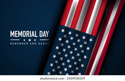 Memorial Day Background Design. Remember and Honor. Vector Illustration.