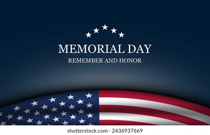 Memorial Day Background Design. Remember and Honor. Vector Illustration.