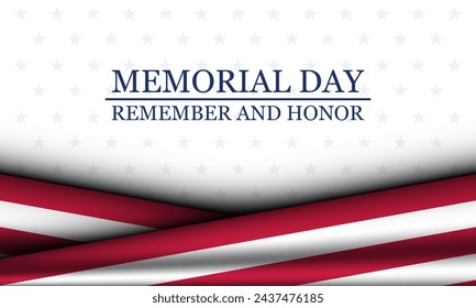 Memorial Day Background Design. Remember and Honor. Vector Illustration.